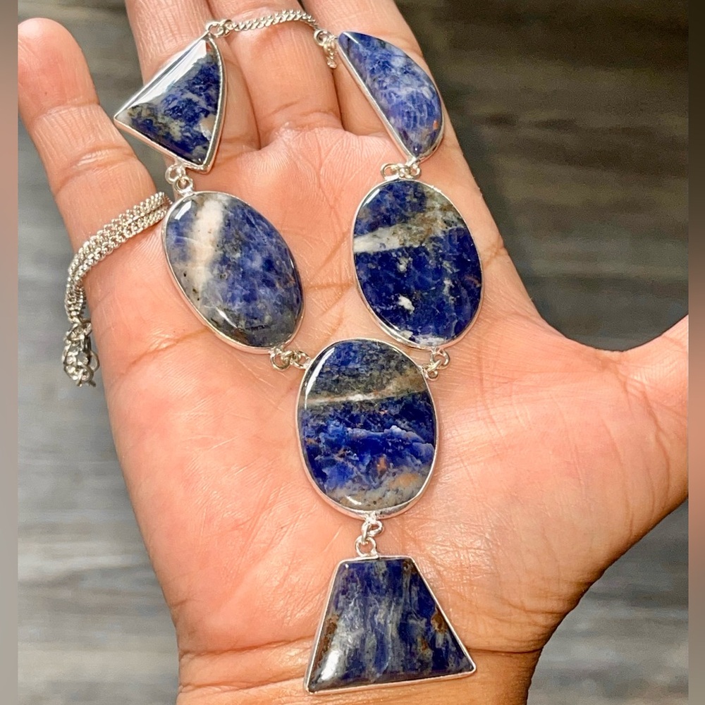 Jumbo Pieces of Natural Navy Sodalite Necklace